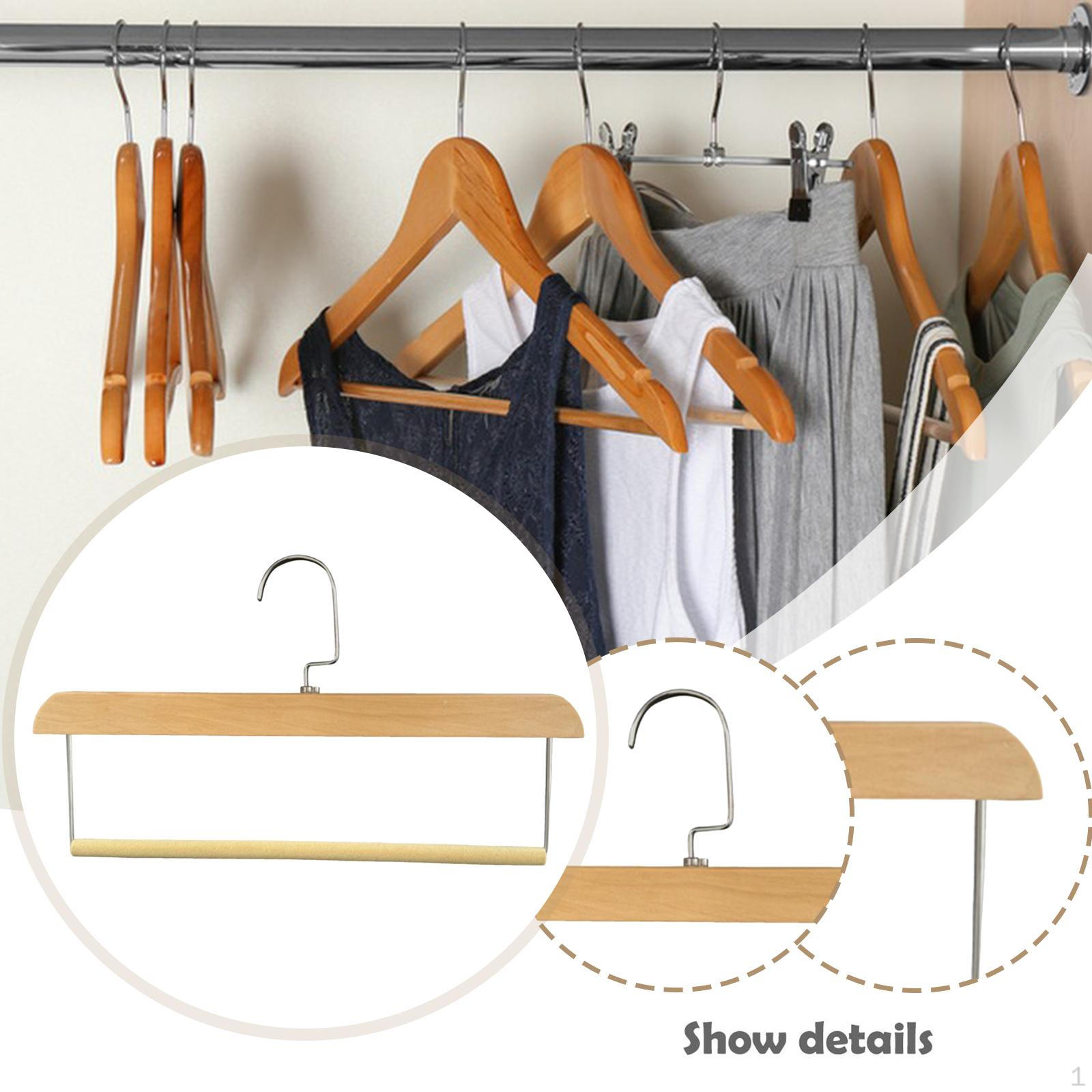 

Вешалка для брюк Флокированная Противоскользящая Стойка для хранения одежды для Магазина одежды Гардероба Light Wood