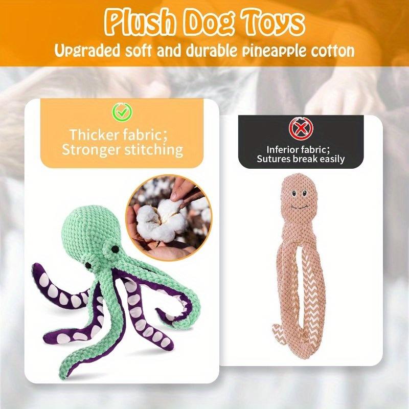 1PC Suitable for Small, Medium and Large Dogs Large Soft Fabric Octopus - Ideal Training Bonus Gifts, Soft Fabric Toys, Dog Toys
