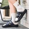 Fashion Men's Outdoor Casual Slippers Summer Soft Sole Comfort Anti Slip Beach Shoes Fashion Thick Sole Breathable Sandals Walk Slippers