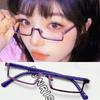 2026 Y2K Japanese Half-Frame Glasses Women Cosplay Red Black Vintage Metal Square No Lense Cosplay Eyeglasses Frame Decoration