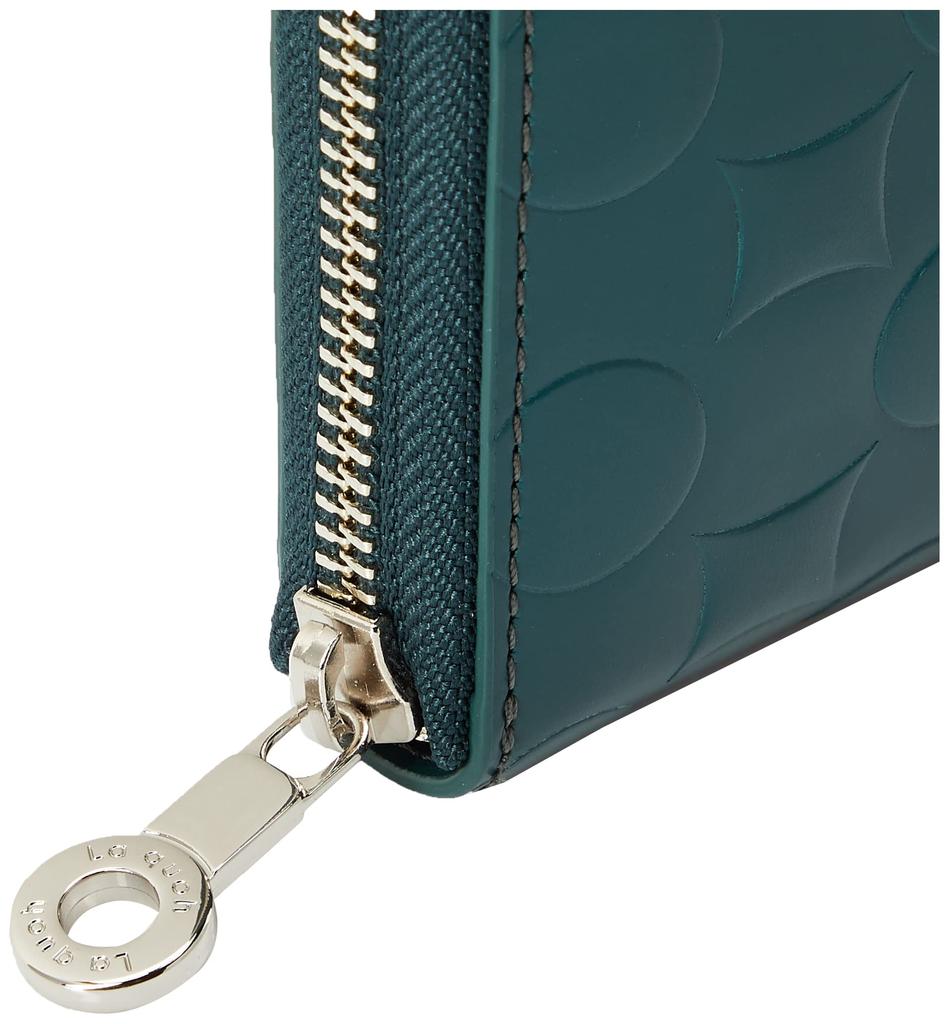 Cuo with Kira Wallet Nanban Embossed Leather Round Garcon Wallet Dark Green [La Karacho] Cloisonné (GD)