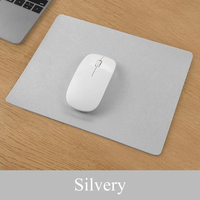 New PU Leather Mouse Pad Waterproof Cute Desk Pad Solid Colour Simple Stationery Desktop Computer Accessories Office Supplies