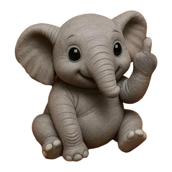 Middle Finger Animal Ornament Synthetic Resin Statue Realistic Design Sculpture Funny Humorous Home