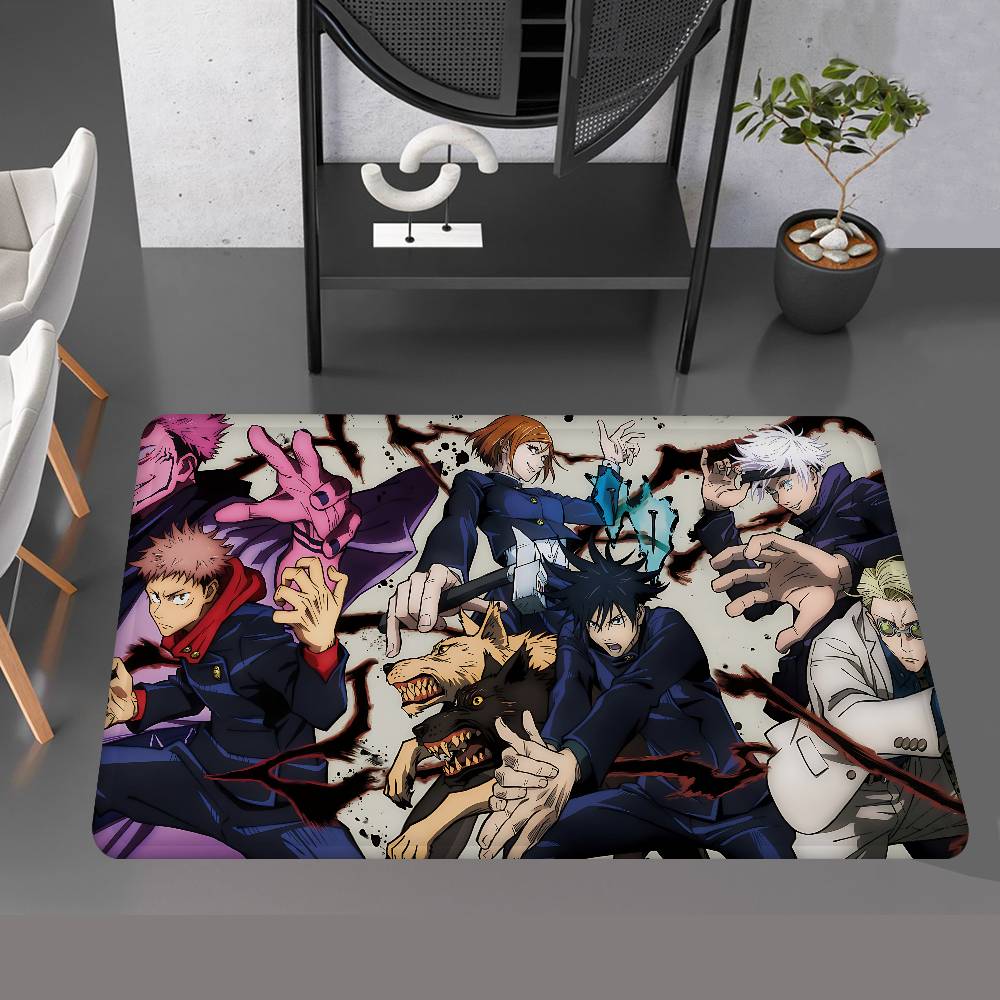 Anime Jujutsu Kaisen Bathroom Mat Anti-slip Absorb Water Long Strip Cushion Bedroon Mat Welcome Doormat
