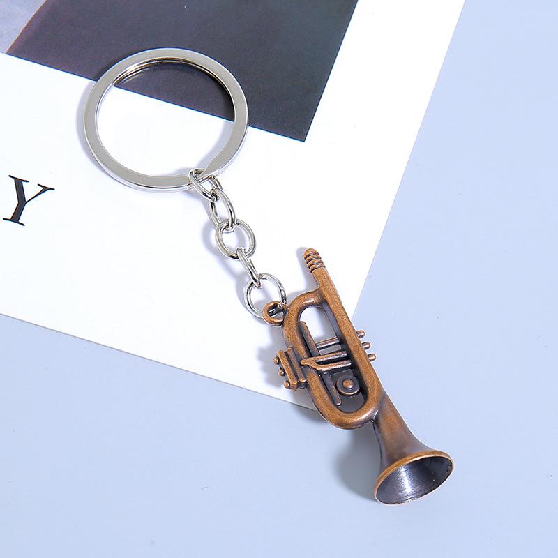 Mini Instrument Saksofon Brelok do Kluczy Samochodowych Mini Instrument Muzyczny Metalowy Brelok Akcesoria Zawieszka do Torby Prezenty na Festiwal Muzyczny