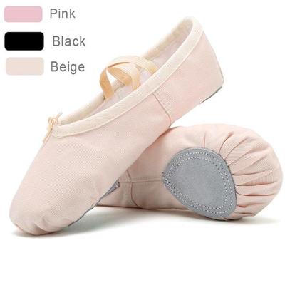 BaojunHT Womens Canvas Ballet Dance Shoes Soft Flat Gymnastics Dancing Yoga Slippers