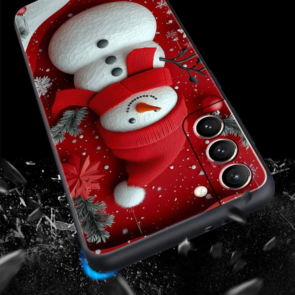 Christmas Snowman Phone Case for Samsung Galaxy S26 S25 S24 S23 S22 S20 S21 FE Ultra S25 Edge Plus 5G Soft TPU Cover Fundas Bags