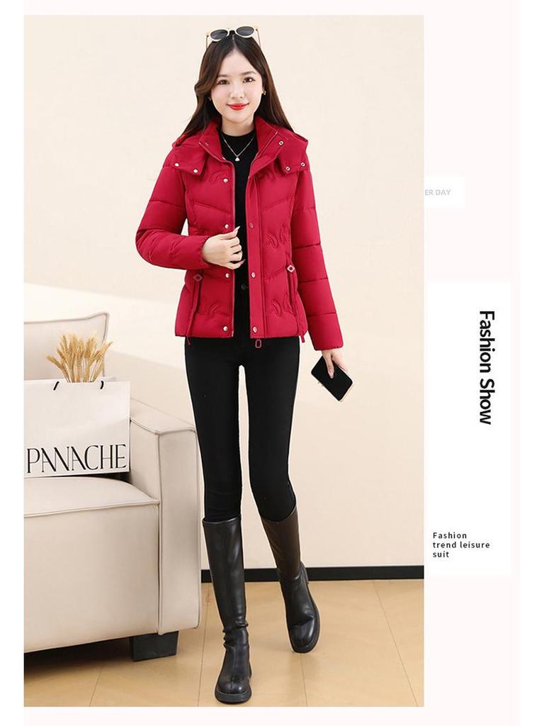 Mom's 2025 Winter Short Cotton Jacket: Women's Middle-Aged & Elderly Embroidered Thickened Fashion Coat