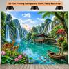 Luxurious Tropical Waterfall Landscape Tapestry Wall Hanging Polyester Backdrop Asian Jungle Paradise Decoration for Home Party