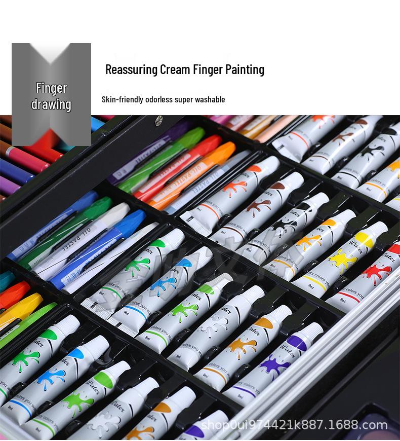 Pinsel 145 Aluminium Box Set: Doppelschichtige Kinder-Zeichen- und Graffiti-Kunstwerkzeuge - Perfektes Preisgeschenk zum 1. Juni