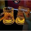 Rotating Whiskey Glass Crystal Spinning Liquor Cup with Base Creative Stress Relief Beer Mug for Desk Decoration Party Gift