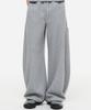 Dipain Curved Waffle Sweatpants Gray
