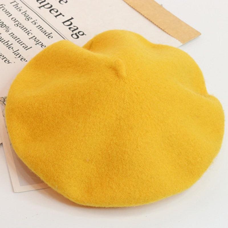 

2021 Осінньо-зимовий жіночий капелюх у корейському стилі Wild Tide Painter Hat Вовняний берет Солодкий маленький свіжий вовняний берет Милий повсякденний капелюх Аксесуари для волосся 56-58cm жовтий