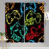 2pcs Colorful Game Controller Patterned Curtains, Design for Living Room Bedroom Window Decoration, Rod Pocket Curtains
