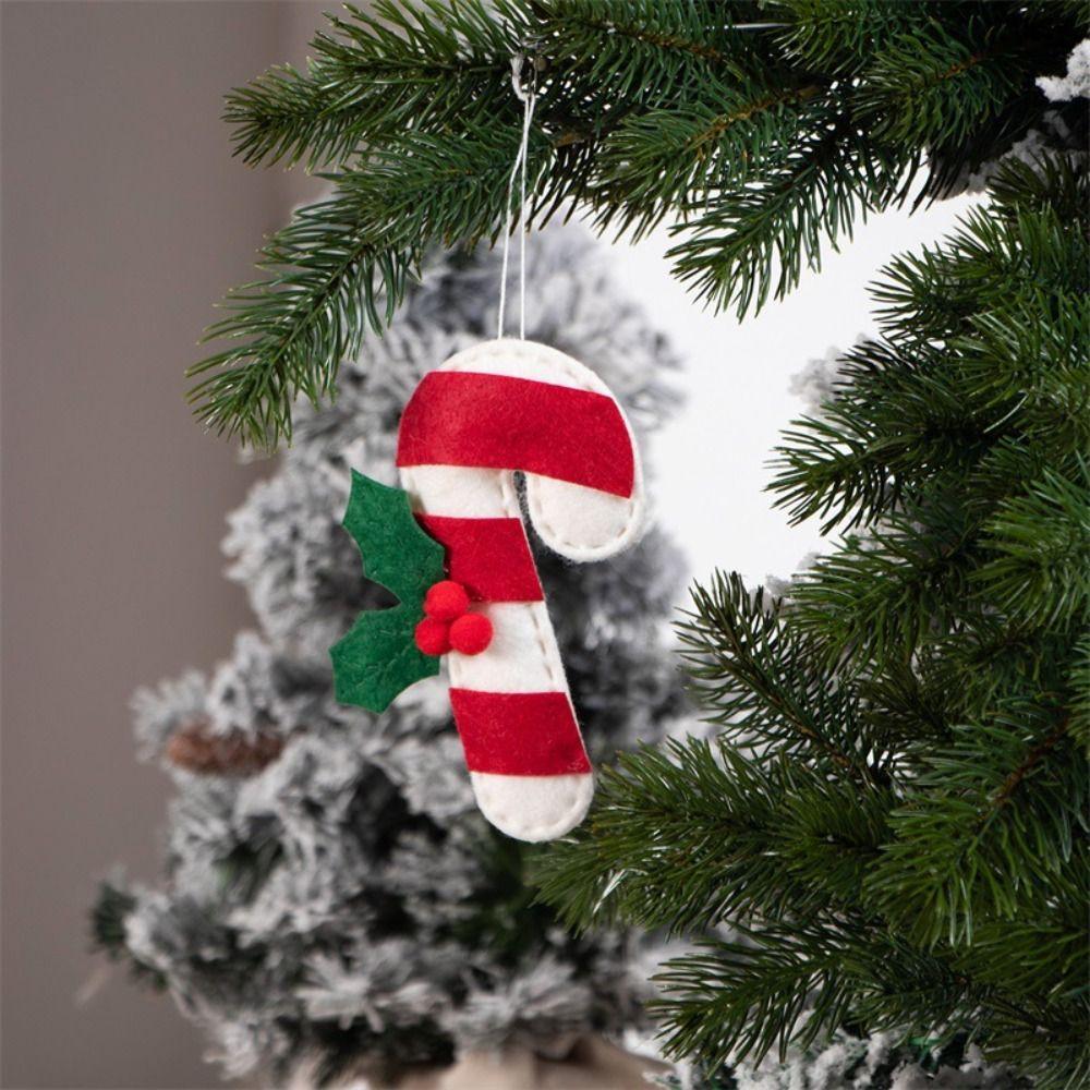 

3Pcs Mini Santa Claus Cane Pendant Cartoon Cane Hanging Pendants Christmas Hanging Pendant Desk красный