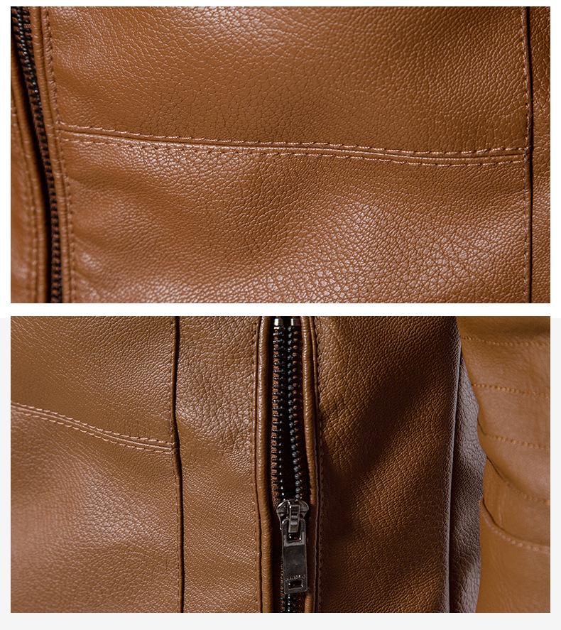 2024 Men's Autumn PU Leather Stand Collar Motorcycle Jacket - Trendy and Handsome Design