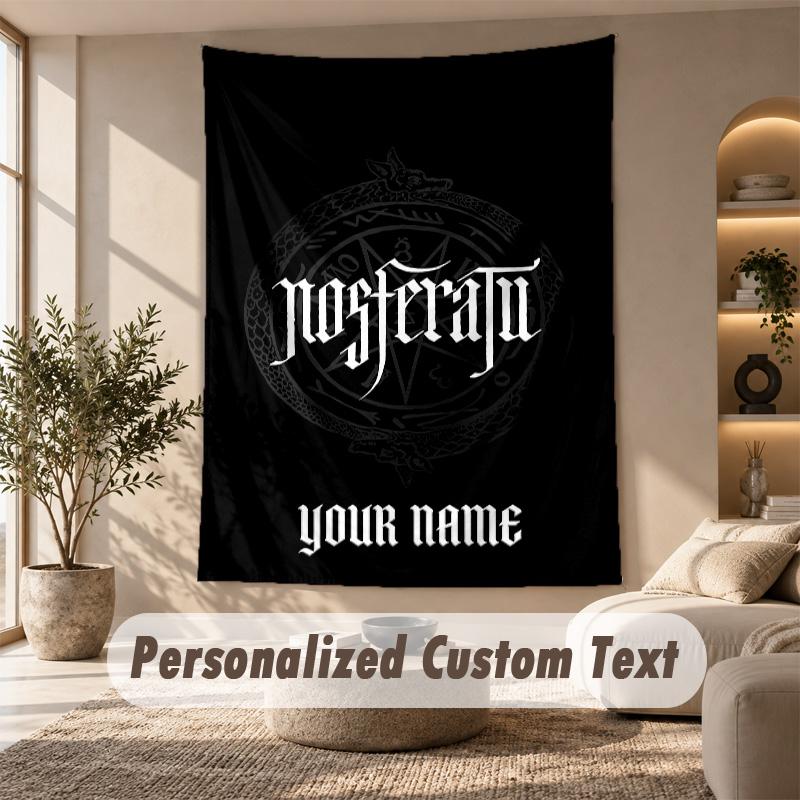 Tapestry Custom Name Text, Wall Hanging Tapestry Home Room DecorNosferatu Count Orlok