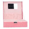 Pink Artificial Leather Jewelry Box Watch Jewelry Packaging Container Holder for Girls