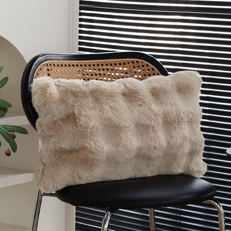 Winter Plush Pillow, Sofa Cushion, High-end B&B Hotel Pillow Case, Model Room Bay Window Pillow Case