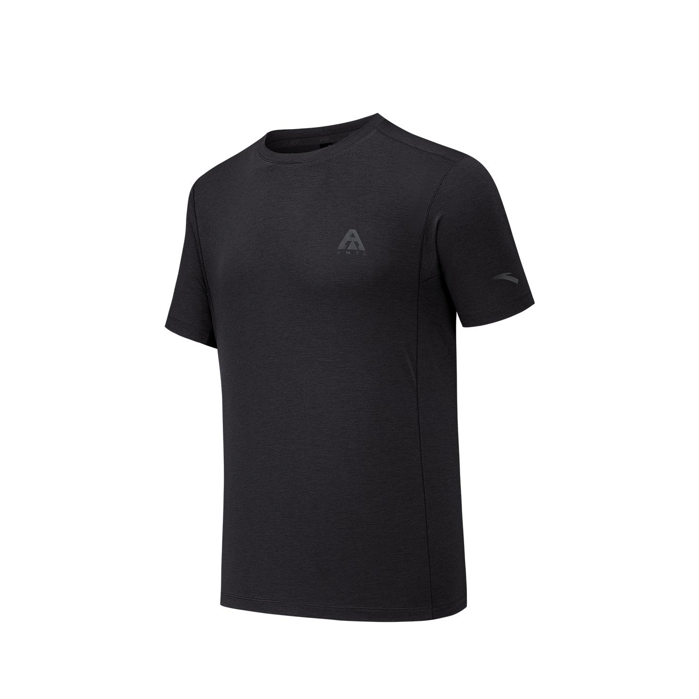 

Anta Mens Short Sleeve Knitted Shirt 2026 Autumn T-Shirt Men tops Basic-Black 952638101-5 4XL