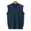 Men's V-Neck Red Knit Vest: Warm Autumn/Winter Waistcoat
