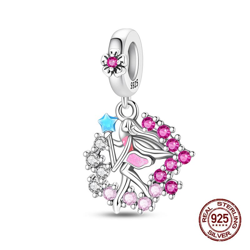 Original Charms Fixed Clamp Beads Copper Flower Fairy Beads Elf Pendant Fit Necklace Bracelet Women Jewelry Gifts