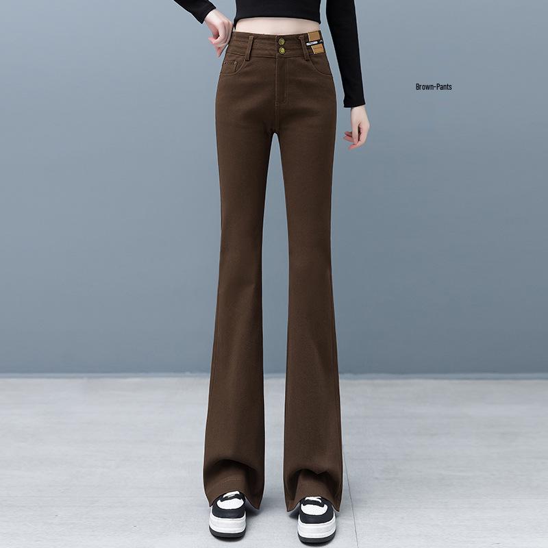 

2026 Women s High-Waist Flare Denim Bell Bottoms: Spring/Autumn Slim Fit with Double Buttons XL /29 (Recommended: 115-125 lbs)