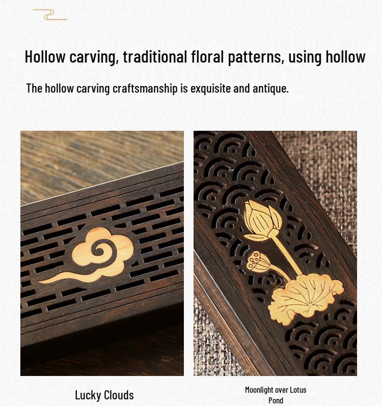Purple Ebony & Sandalwood Incense Holder - Wooden Agarbatti Stand for Indoor Use.