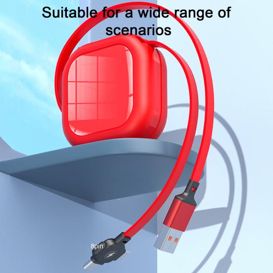 Cavo di ricarica retrattile 3 in 1 Ricarica rapida Supporto per supporto telefono per trasferimento dati Cavo dati multifunzionale di tipo C/USB/8 pin
