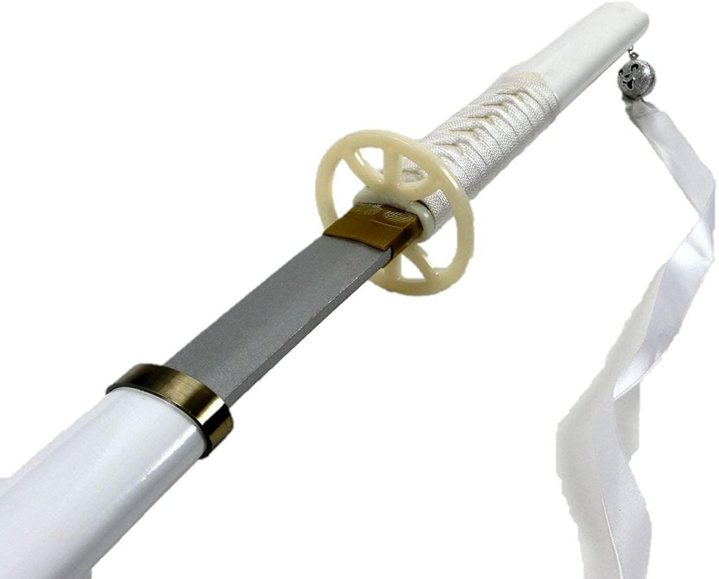 KiumiToys Japanese Sword Imitation Sword Samurai Sword Wooden Cosplay Zanpakuto Sode Shirayuki Shirasaya 110cm Rukia Kuchiki Kuchiki S116