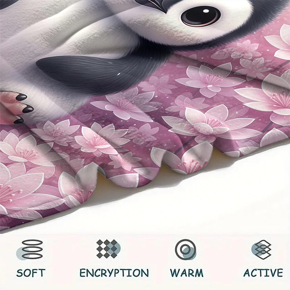 1Pc Cartoon Print Flannel Blanket, High Quality Comfortable for All Seasons, Home Decor, Warmth and Comfort, Perfect for Christmas Birthday Gift