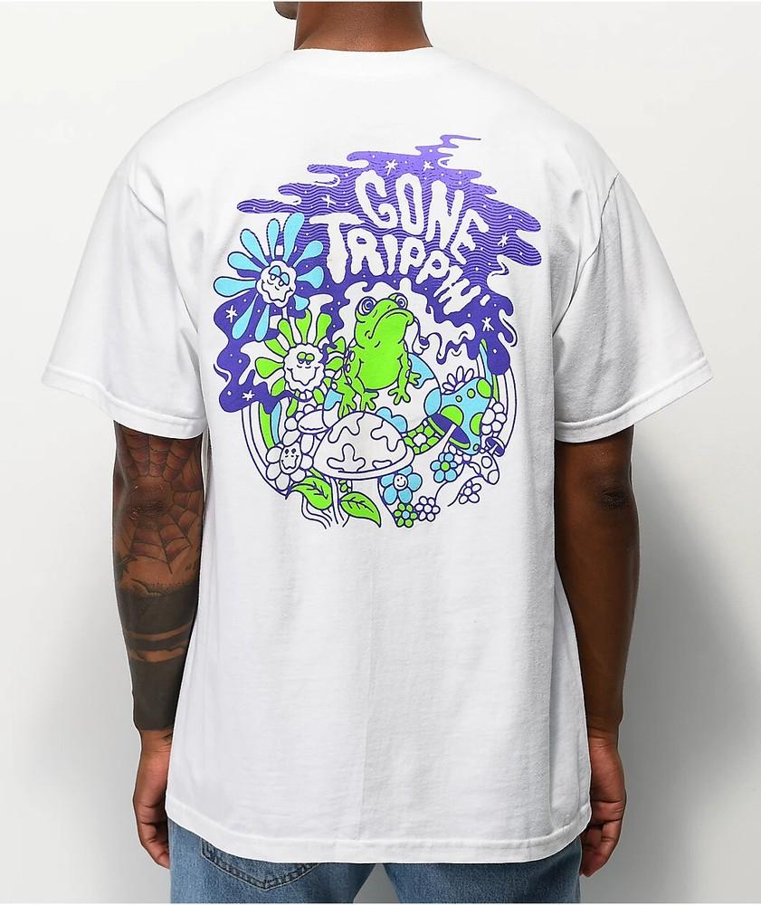 

A-LAB Mens Gone Trippin Frog White Tee Shirt New, 4XL
