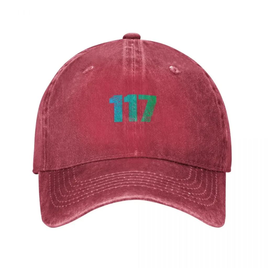 Blue to Green Gradient Distressed Baseball Cap Vintage sun hat Anime Unique hats Women Hats Unisexs