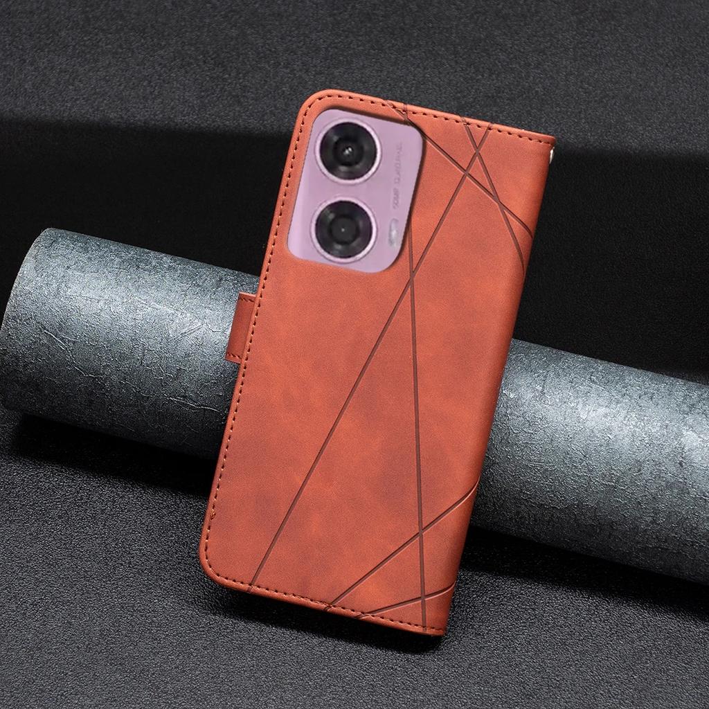 Hautfreundliche Flip-Lederhülle für Motorola Edge 50 Ultra 5G Edge 50 Pro 5G G04 G24 Eege 40 Neo G84 5G G54 5G EU G14 4G Hülle