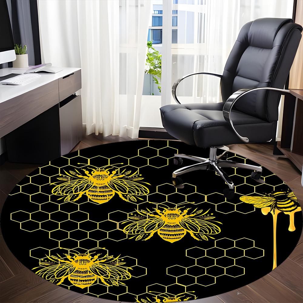 1 stuks Bijenraat Kantoor Ronde Vloerkleed, Binnenvloerkleed Geschikt Voor Kantoor, Onder Kantoorbureaus Slaapkamer Woonkamer Huisdecoratie, Kamer Decoratie