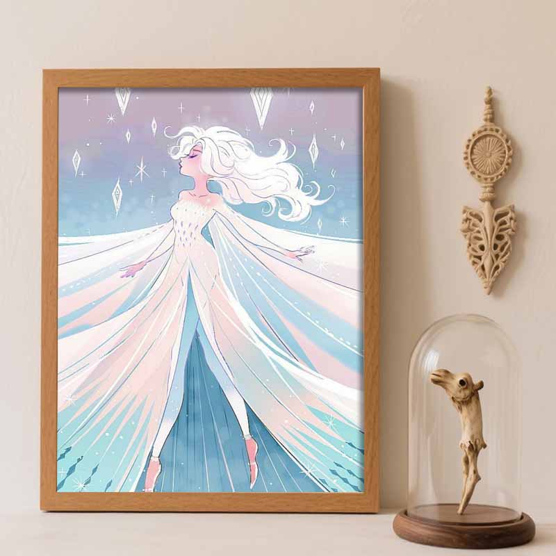 Disney Diamond Painting Kit Frozen Elsa Diamond Painting 5D Diamond Art Home Decor Creative Handmade Gift Round 20x30cm
