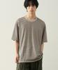 ROTEMBER Pigment Stripe Half T-Shirt [Beige]
