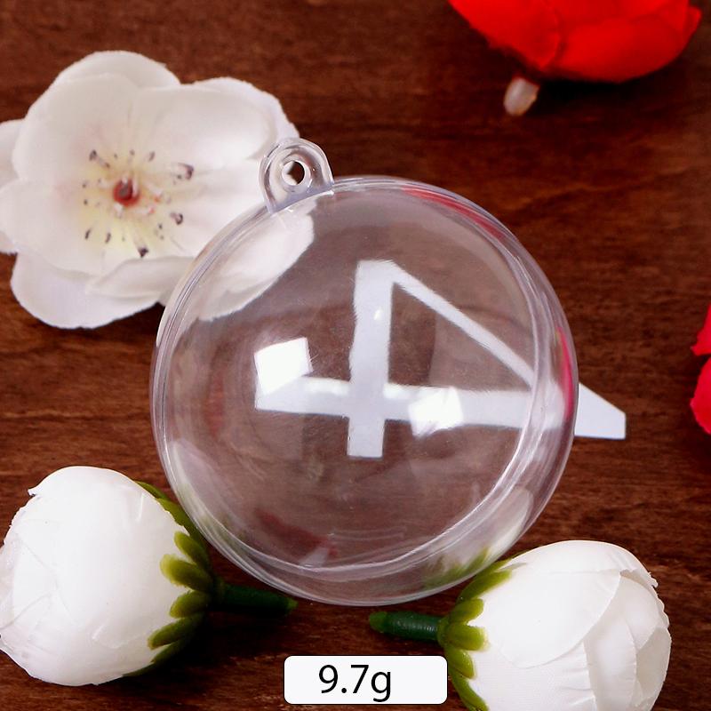 2Pcs Christmas Transparent Ball Plastic Christmas Trees Open Ball Box Bauble Ornament Wedding Gift Present Party Home Decoration