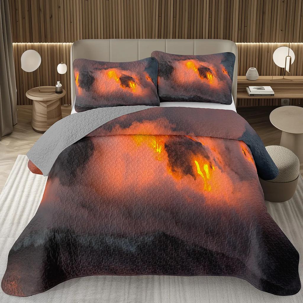 Natural Scenery Coverlet Set Sunset Sky Bedding Set White Clouds Bedspread Set Twin Full Queen Size for Kids Girls Boys Teens