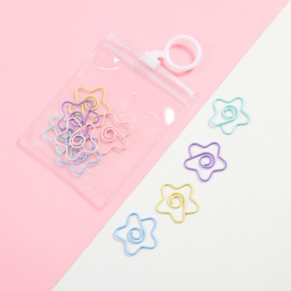 10Pcs Creative Metal Paperclips a Pack Student Candy Color Bookmark Clip Student Stationery School Office Supplies