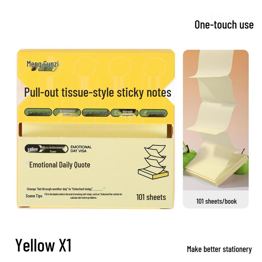 Transparent Tissue-Style Pull-Out Sticky Notes: Creative Memo and Marker Stickers for Students and Offices
