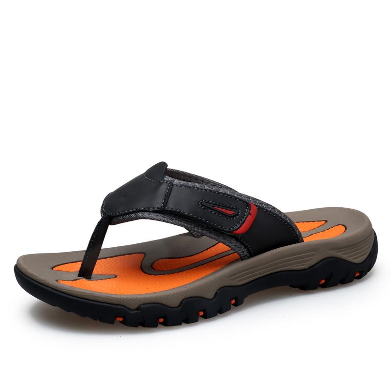 New Large-size Hand-stitched First-layer Cowhide Men s Flip-flops Sandals 38