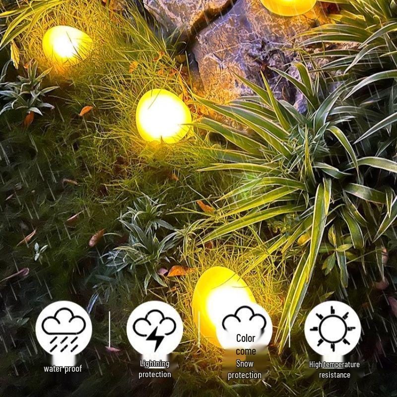 Solar Decorative Lawn and Landscape Pebble Lights for Villa and Park Atmosphere