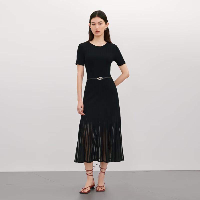 

VEROMODA Women s Sheer Hem Spliced Midi Dress M