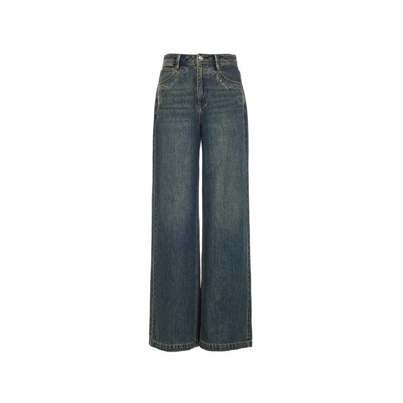 Only 2026 Autumn Pure Cotton Bohemian Washed Straight-Leg Jeans for Women