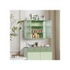 Armoire Murale Moderne À Double Porte Vitrée De 70 Cm Avec Espace De Rangement À Trois Niveaux (verte)