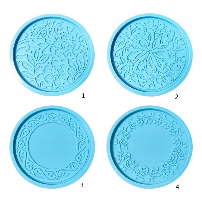 Multifunctional Coaster Silicone Mold Vintage Flower Mats Silicone Mold Ornament Gift for DIY Epoxy Making Cups Crafts