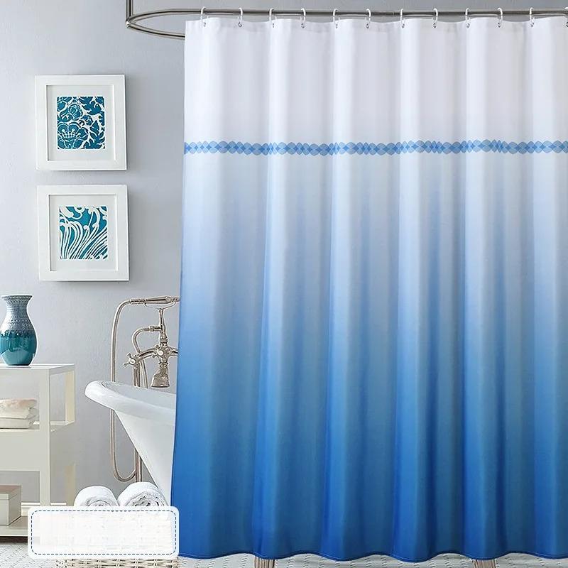 Zuhanyfüggöny Színátmenetes Különböző Színű Vízálló WC Fürdőszoba Függönyökhöz 111cm Modern Stílus Kampókkal Penészálló