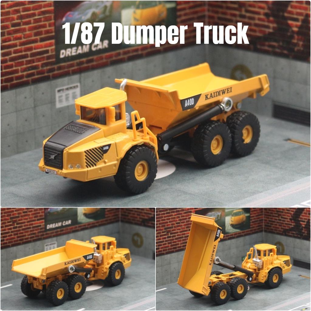 1/87 Dumper Tipper Truck Toy Car Model Diecast Metal Engineering Lorry Vehicle Miniature Collection Gift for Children Kid Boys