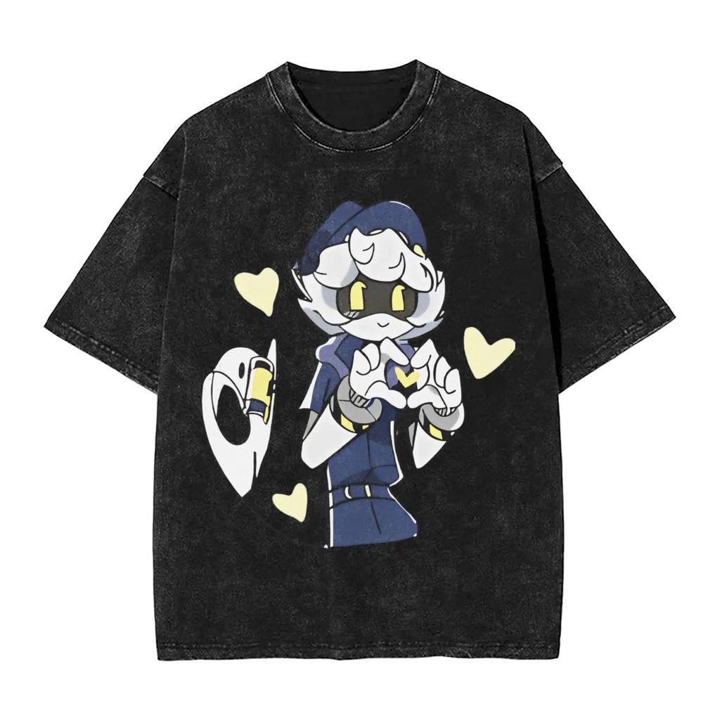 Science Fiction Adventure Anima Murder Drones TShirt Unisex Women Vintage Washed Cotton Summer Tee Harajuku Fashion Oversized Tops